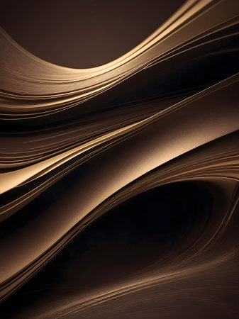 3D swirling pattern of gold lines. The pattern is complex and intricate. shiny surfaceの素材