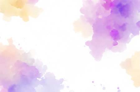 Abstract Watercolor Background in Purple and Yellowの素材