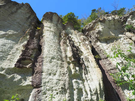Rock wall of the quarry site ruinsの写真素材