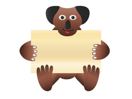 koala timber holding posterのイラスト素材