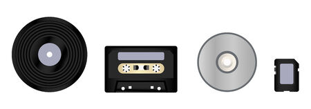 evolution of formats for storing musicのイラスト素材