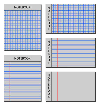 notebooks of different sizes and marginsのイラスト素材