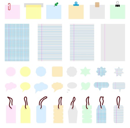 different types of objects created with vectors paperのイラスト素材