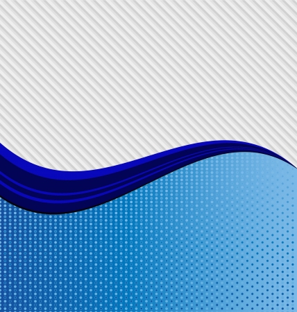 An abstract blue wave dividing two different textures of diagonal stripes and dots.のイラスト素材