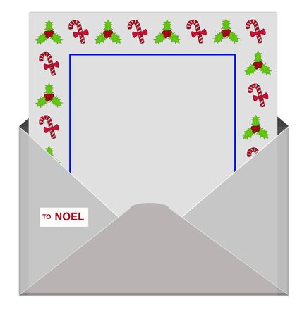 Designing a blank letter to write to Santa Clausのイラスト素材