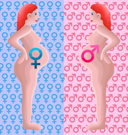 Drawing on the two possible outcomes of pregnancyのイラスト素材