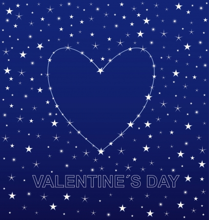 Romantic background with a heart made of starsのイラスト素材