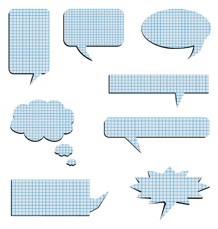 collection of eight posts to put Bubblewith the appearance of graph paperのイラスト素材