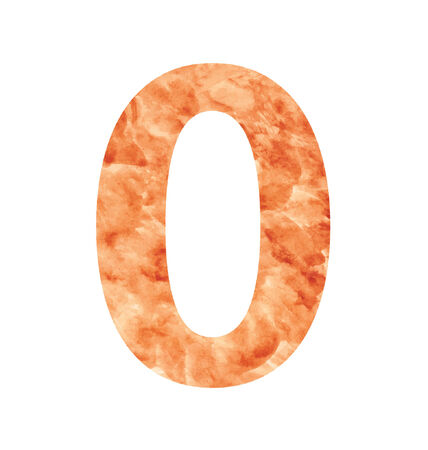 0 letter with texura shaped brown earth or stoneのイラスト素材