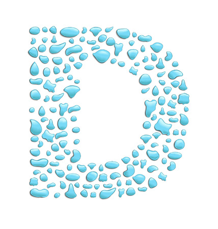 abstract letter d created with water dropsのイラスト素材