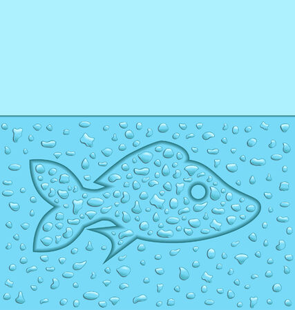 illustration of a fish created with water dropsのイラスト素材
