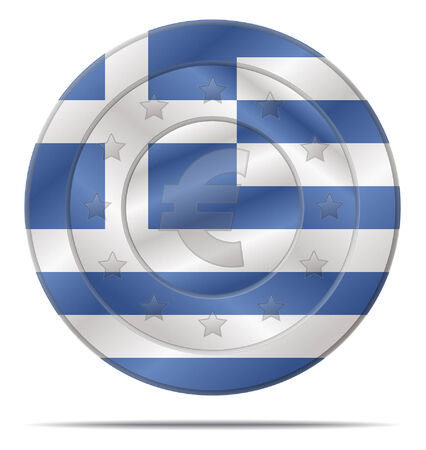 design of a euro coin with the Greece flagのイラスト素材