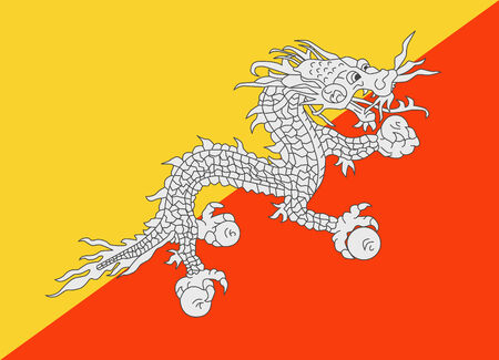 Flag of Bhutan vector illustrationのイラスト素材