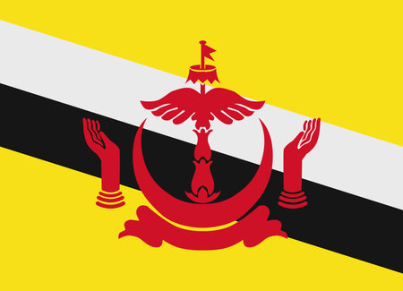 Flag of Brunei vector illustrationのイラスト素材
