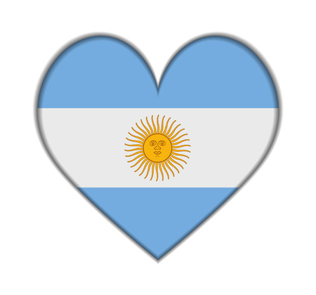 Argentina heart flag vector illustrationのイラスト素材