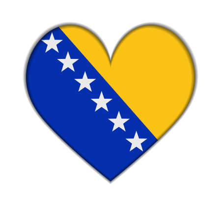 Bosnia and Herzegovina heart flag vector illustrationのイラスト素材