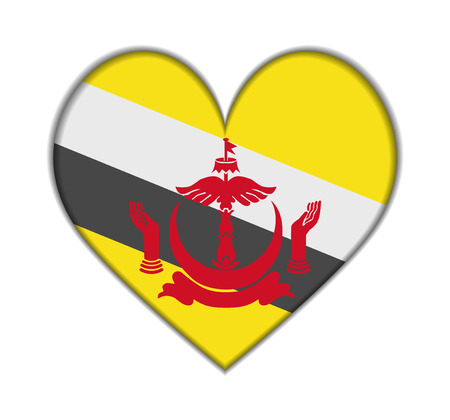 Brunei heart flag vector illustrationのイラスト素材