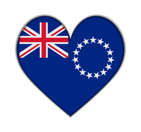 Cook Islands heart flag vector illustrationのイラスト素材