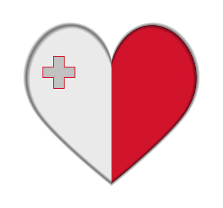 Malta heart flag vector illustrationのイラスト素材