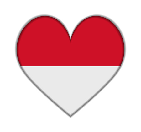 Monaco heart flag vector illustrationのイラスト素材