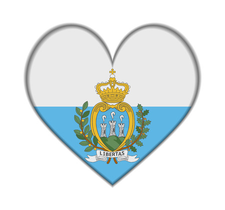 San Marino heart flag vector illustrationのイラスト素材