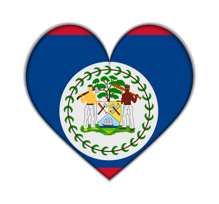 Belize heart flag vector illustrationのイラスト素材