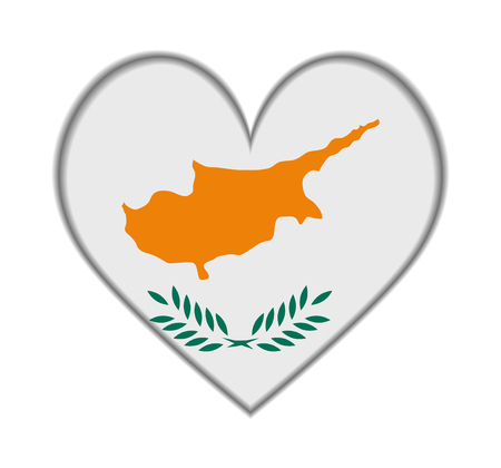 Cyprus heart flag vector illustrationのイラスト素材