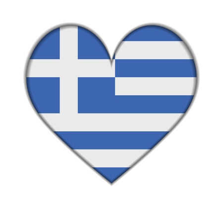 Greece heart flag vector illustrationのイラスト素材