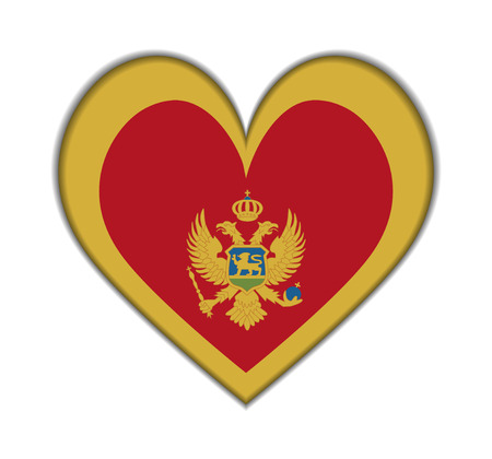 Montenegro heart flag vector illustrationのイラスト素材
