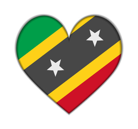 Saint Kitts and Nevis heart flag vector illustrationのイラスト素材