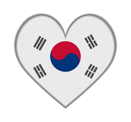 South Korea heart flag vector illustrationのイラスト素材