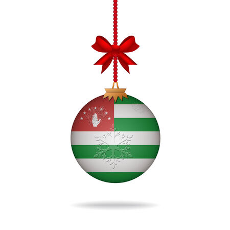Ilustration christmas ball flag Abkhaziaのイラスト素材