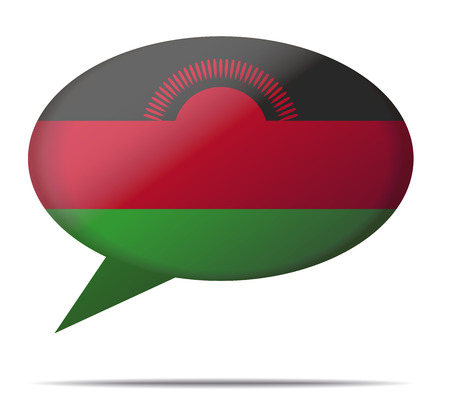 Illustration Speech Bubble Flag Malawiのイラスト素材