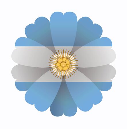 illustration of flower Flag Argentinaのイラスト素材
