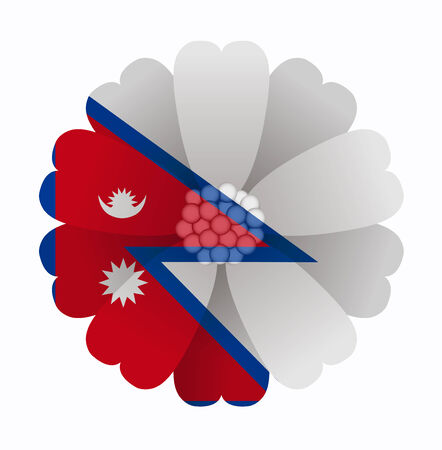 illustration of flower Flag Nepalのイラスト素材