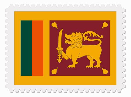 illustration Sri Lanka flag stampのイラスト素材