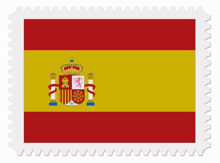 illustration Spain flag stampのイラスト素材