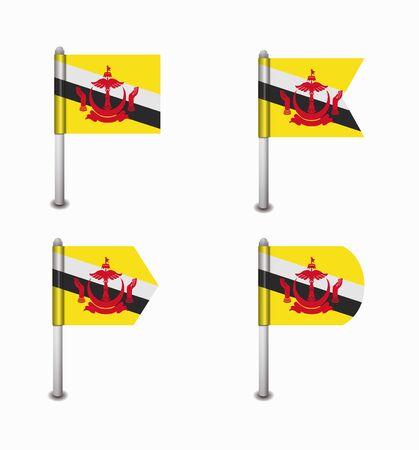 design set of four flags Bruneiのイラスト素材