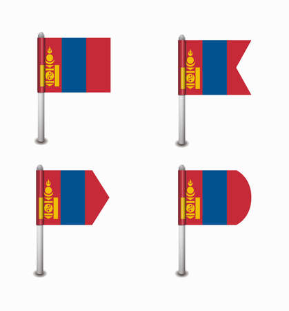 design set of four flags Mongoliaのイラスト素材