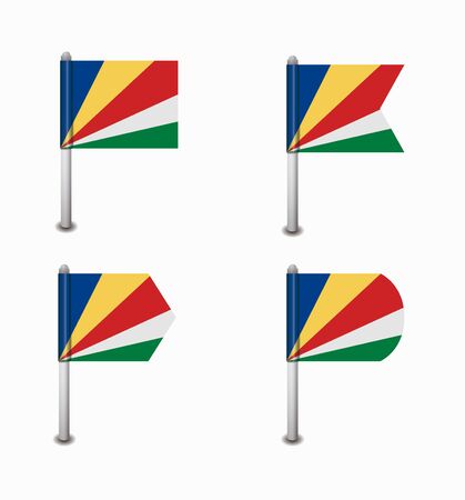 design set of four flags Seychellesのイラスト素材