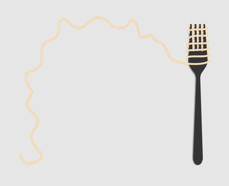 design fork and spaghettiのイラスト素材