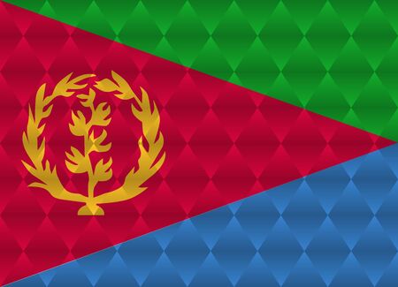 eritrea low poly flagのイラスト素材
