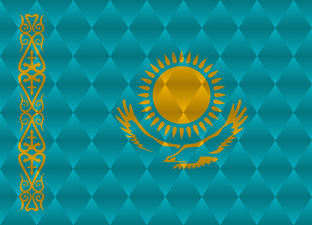 kazakhstan low poly flagのイラスト素材