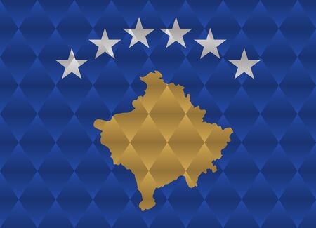kosovo low poly flagのイラスト素材