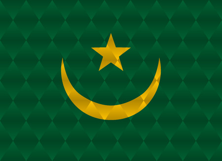 mauritania low poly flagのイラスト素材