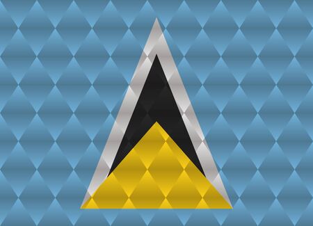 saint lucia low poly flagのイラスト素材