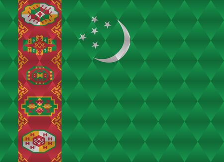 turkmenistan low poly flagのイラスト素材