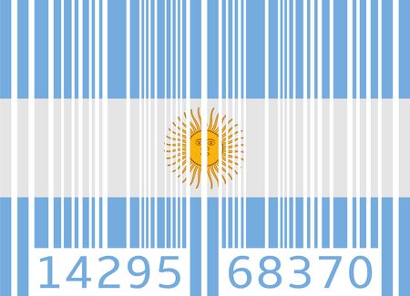 bar code flag argentinaのイラスト素材