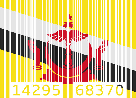bar code flag bruneiのイラスト素材