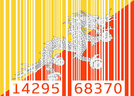 bar code flag bhutanのイラスト素材